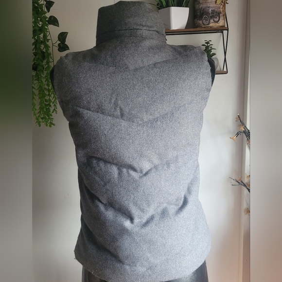 Gap Wool Blend Grey Puffer Vest S - Picture 6 of 7